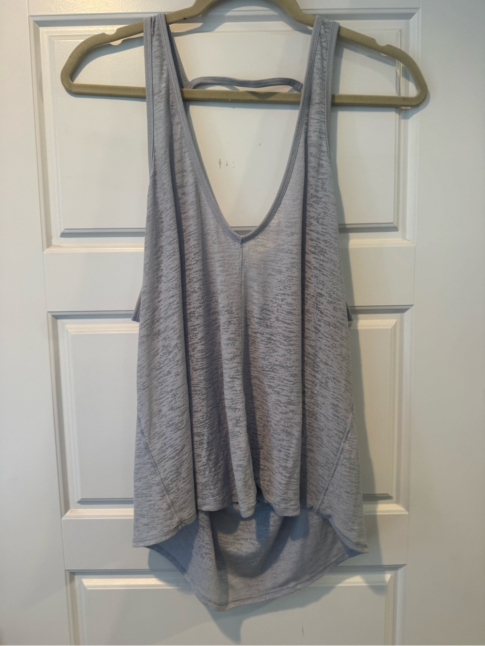 lululemon athletica Heather Light Gray Racerback Draped Tank